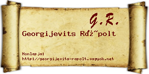 Georgijevits Rápolt névjegykártya
